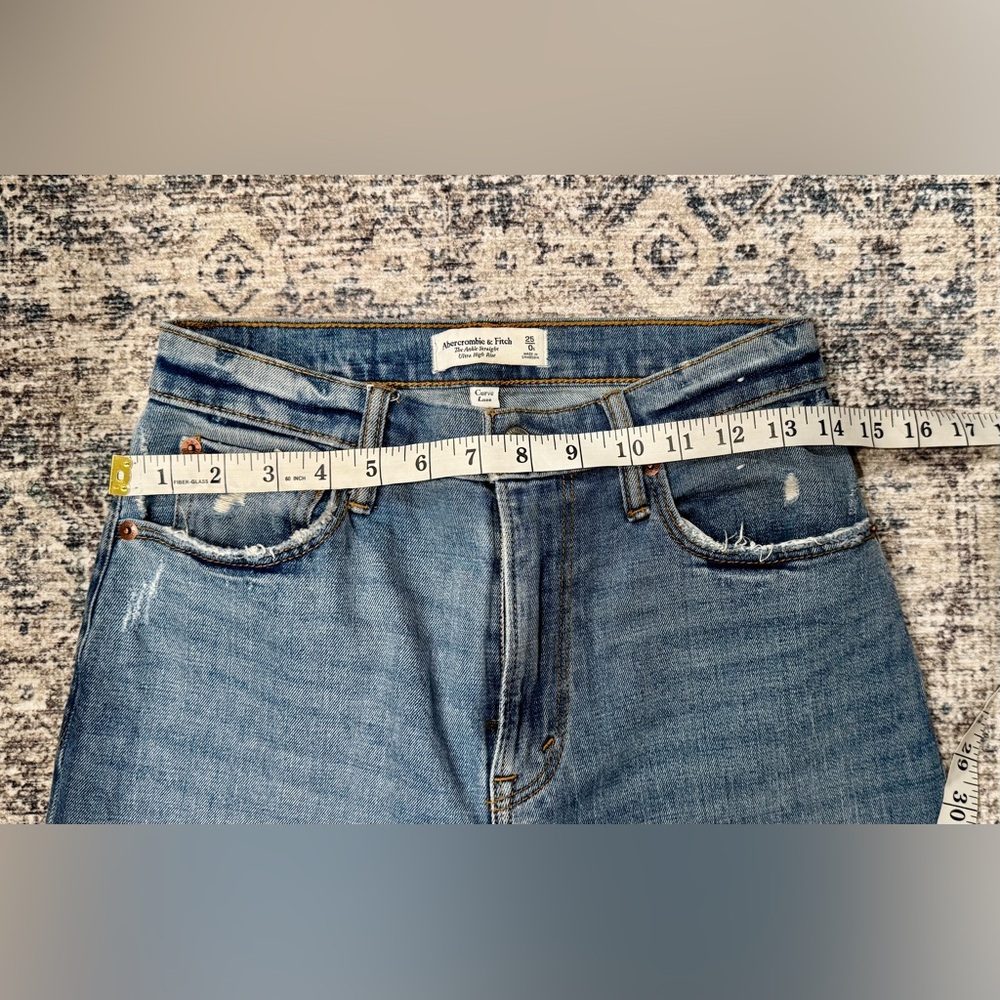 Abercrombie & Fitch Ultra High Rise Ankle Straight Jeans Size 0/25 - Picture 6 of 6